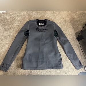 Kutting Weight Sauna Suit Top Men's XL Gray Long Sleeve Zip Crew Neck Neoprene